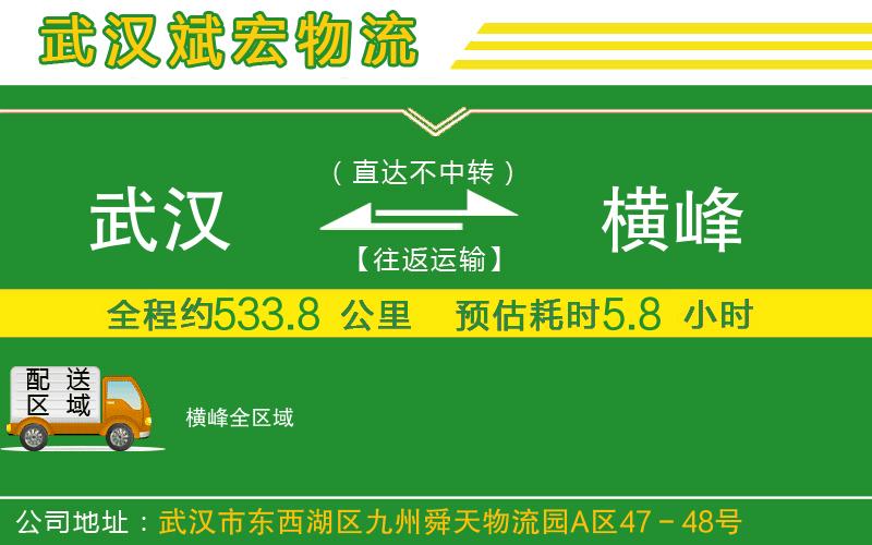 武漢到橫峰物流公司