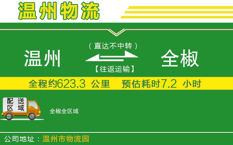 溫州到全椒物流公司