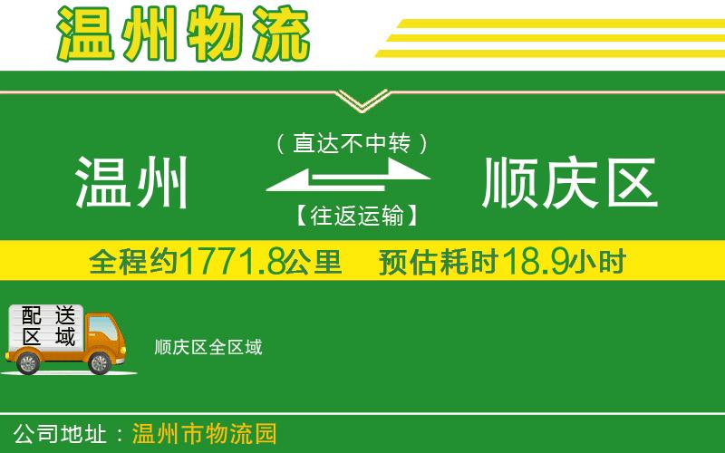 溫州到順慶區貨運公司