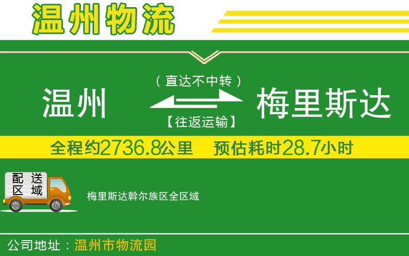 溫州到梅里斯達斡爾族區物流
